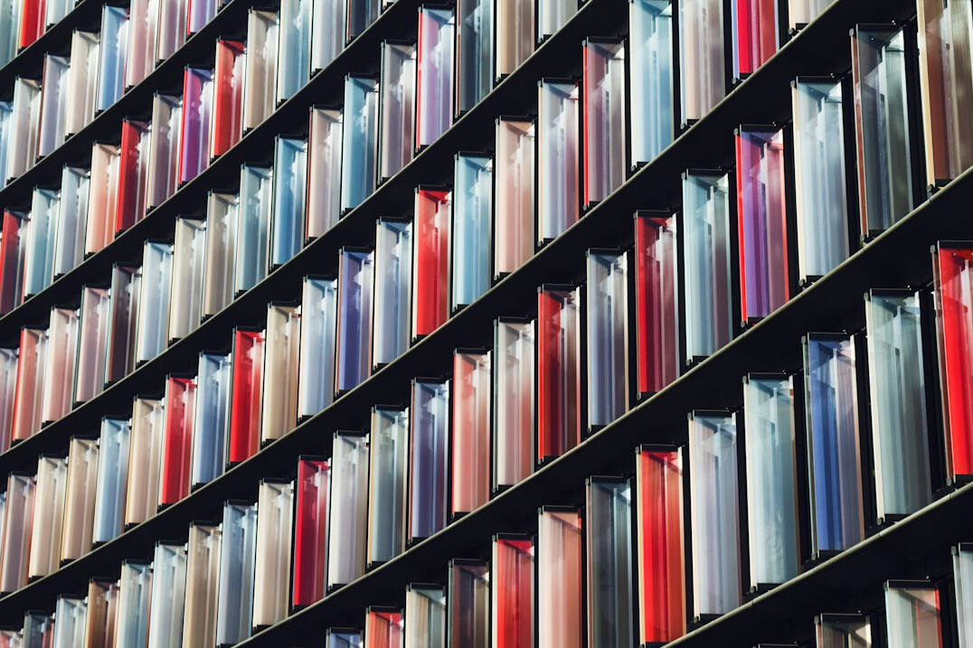 Historic archive shelves with old documents and boxes
