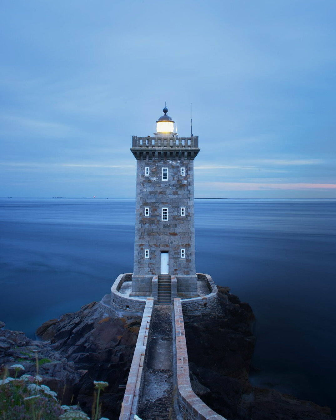 abandoned lighthouse at dusk