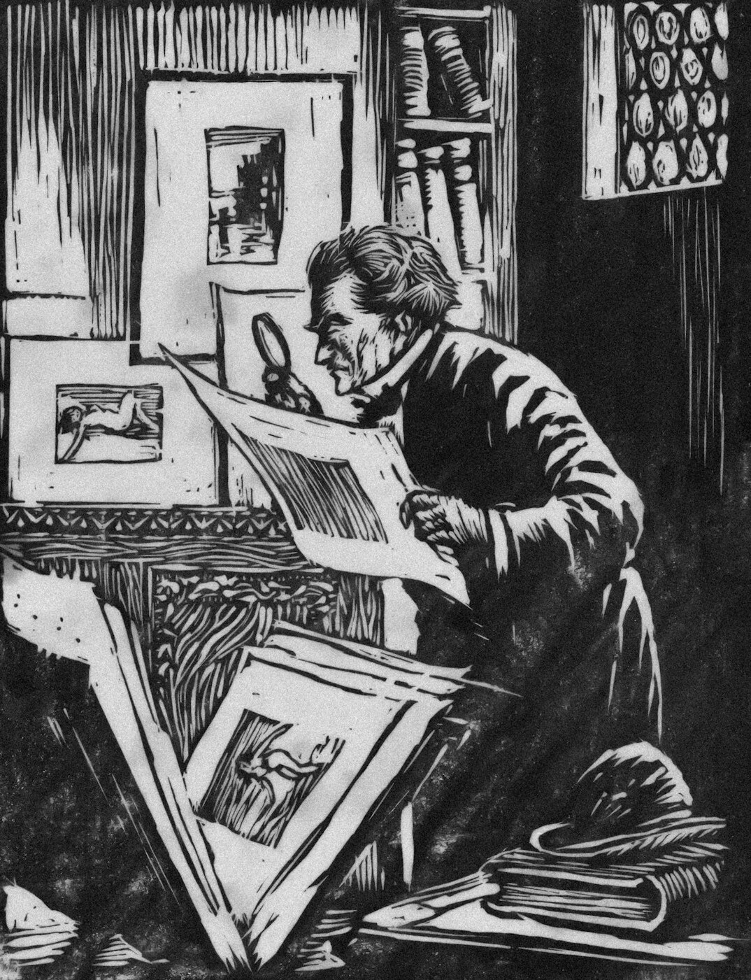 detective examining evidence